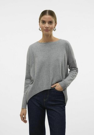 Vero Moda VMBREEZE - Strickpullover - medium grey melange