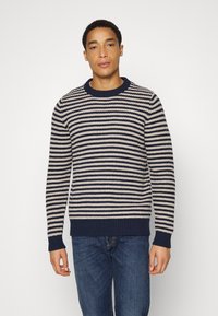 Selected Homme SLHDAVIS CREW NECK  - Camisola - navy blazer/cloud dancer