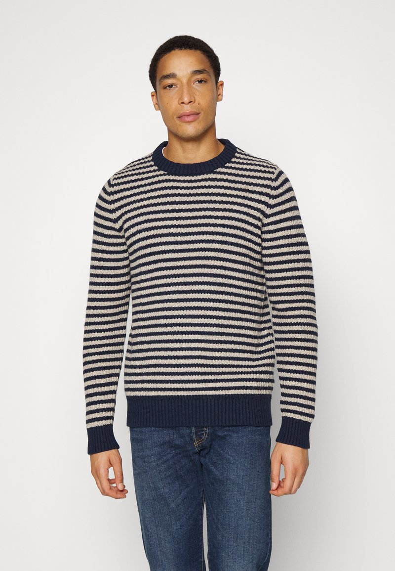 Selected Homme SLHDAVIS CREW NECK  - Camisola - navy blazer/cloud dancer