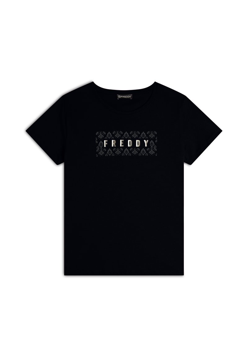 Freddy LEGGERO CON GRAFICA FLOREALE - Camiseta estampada - nero