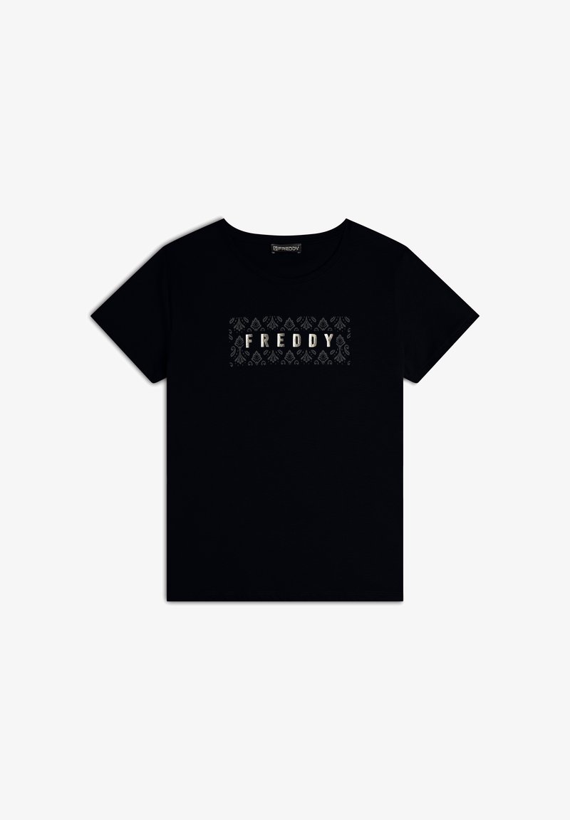 Freddy LEGGERO CON GRAFICA FLOREALE - Camiseta estampada - nero