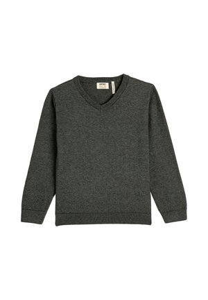V NECK LONG SLEEVE - Jersey de punto - grey