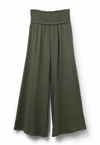 GESMOKTE CROPPED - Pantalones - grün y safari green