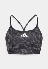 AEROREACT  LIGHT SUPPORT 3STRIPES BRA - Sportovní podprsenky s lehkou oporou - black