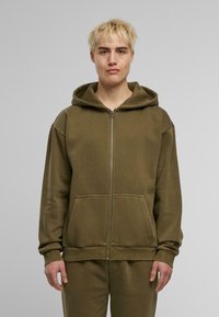 Urban Classics VINTAGE  - Majica s kapuljačom i patentnim zatvaračem - warmkhaki