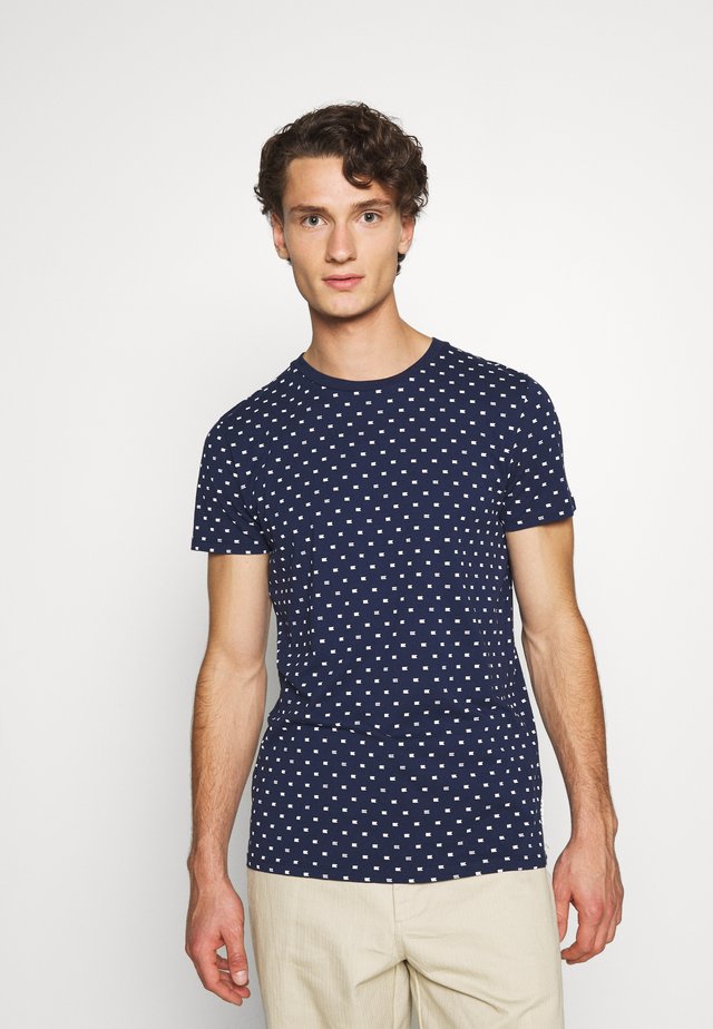 ALLOVER PRINTED TEE - T-shirt print - dark blue/white