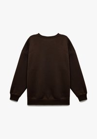 Brauner Sweatshirt mit lockerem Schnitt, rundem Halsausschnitt sowie gerippten Bündchen und Saum. Hergestellt aus weichem Stoff, ohne sichtbare Logos oder Muster.