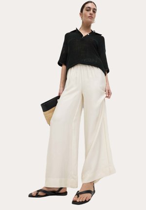 Marks & Spencer WIDE PALAZZO - Pantalon classique - ivory
