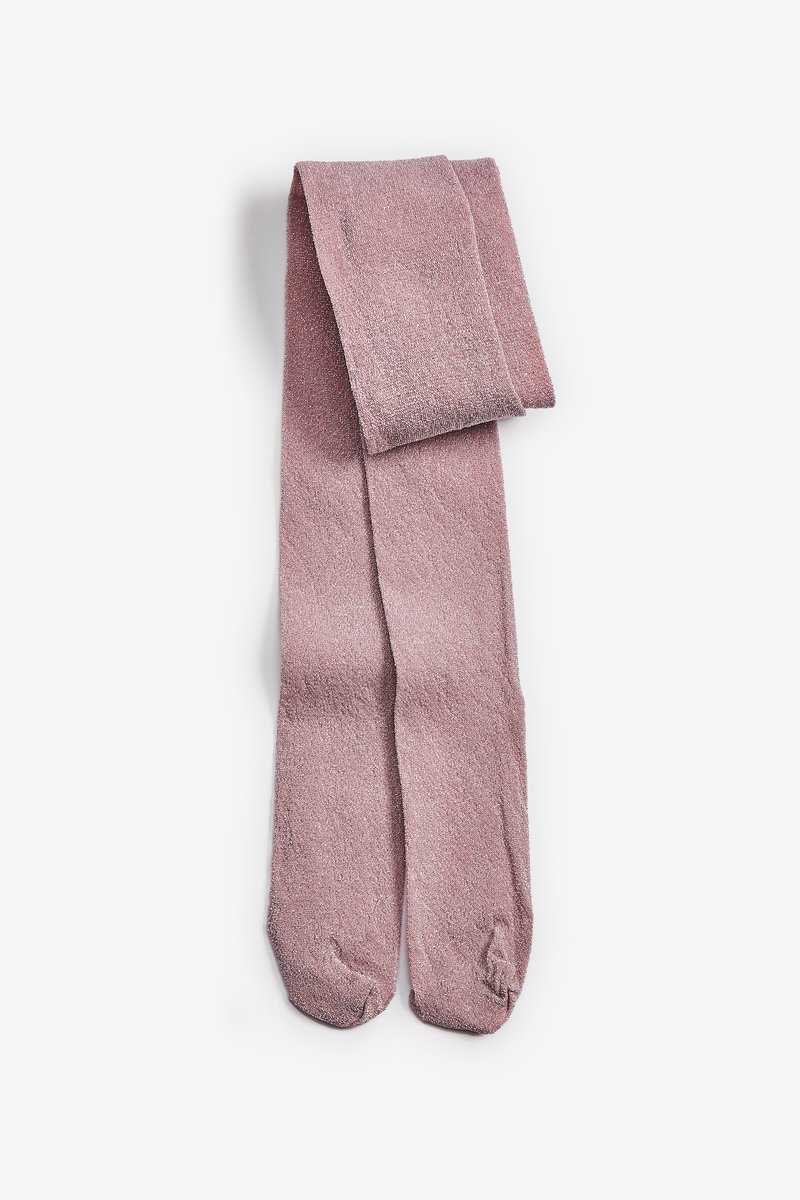 Collant rosa e morbidi realizzati in un tessuto texturizzato, con una finitura liscia e senza motivi o decorazioni visibili.