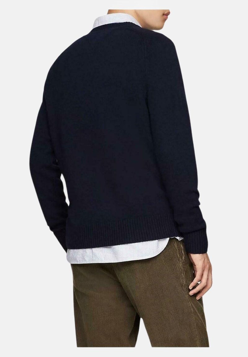 Tommy Hilfiger TOMMY HILFIGER PULLOVERS AND CARDIGANS SWEATER TOMMY HILFIGER LAMBSWOOL NAVY BLUE FOR MEN - Trui - blue