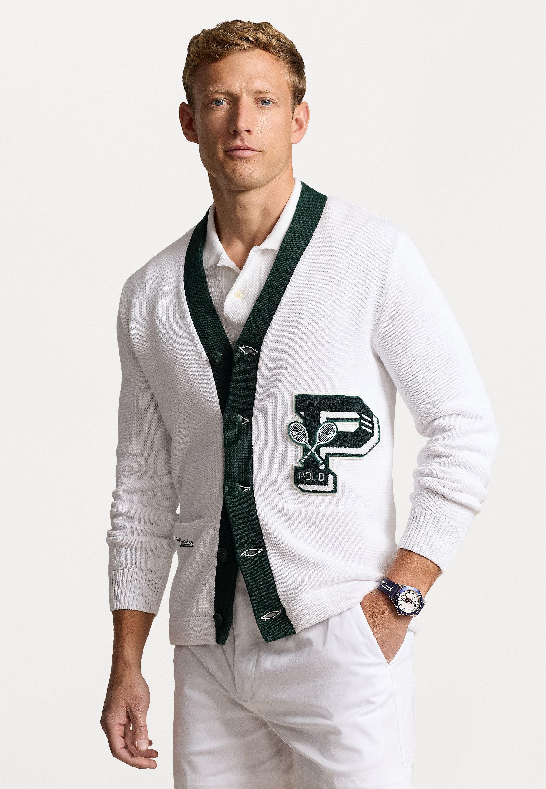 Polo Ralph Lauren WIMBLEDON LETTERMAN CARDIGAN - Strickjacke 