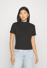 Tommy Hilfiger - NEW CODY SLIM CROP MOCK - T-Shirt basic - black Thumbnail-Bild 1