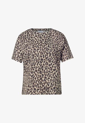 Street One Studio, T-SHIRT WITH ROUND NECK AND LEOPARD PATTERN - T-shirt imprimé - light buffed beige