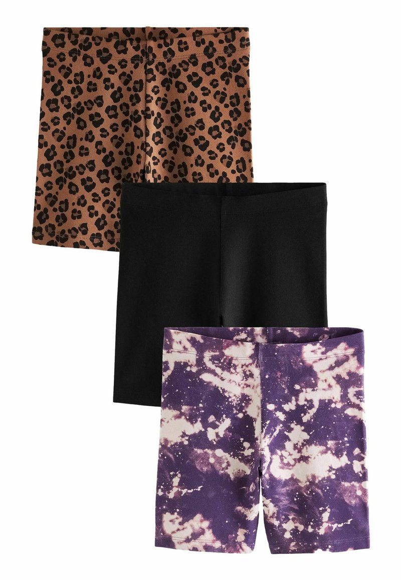 Next 3 PACK CYCLE - REGULAR FIT - Kratke hlače - animal print black purple tie dye print