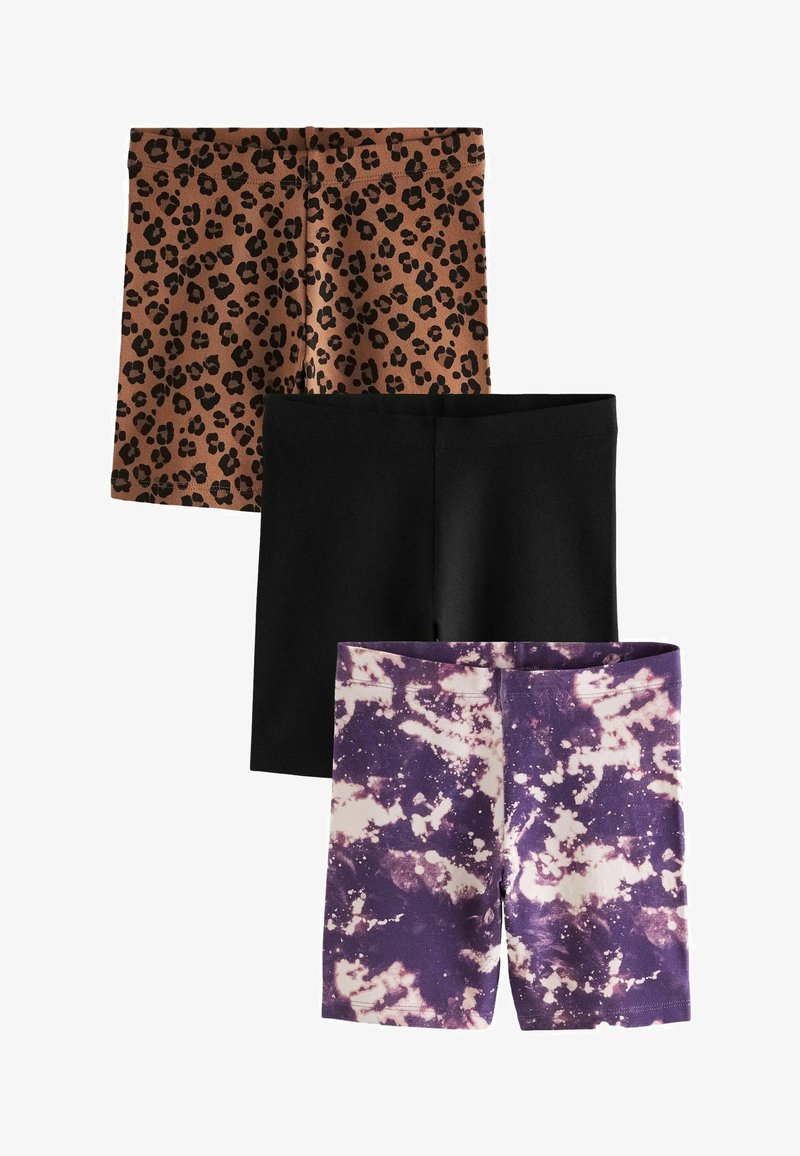 Next 3 PACK CYCLE - REGULAR FIT - Šortky - animal print black purple tie dye print