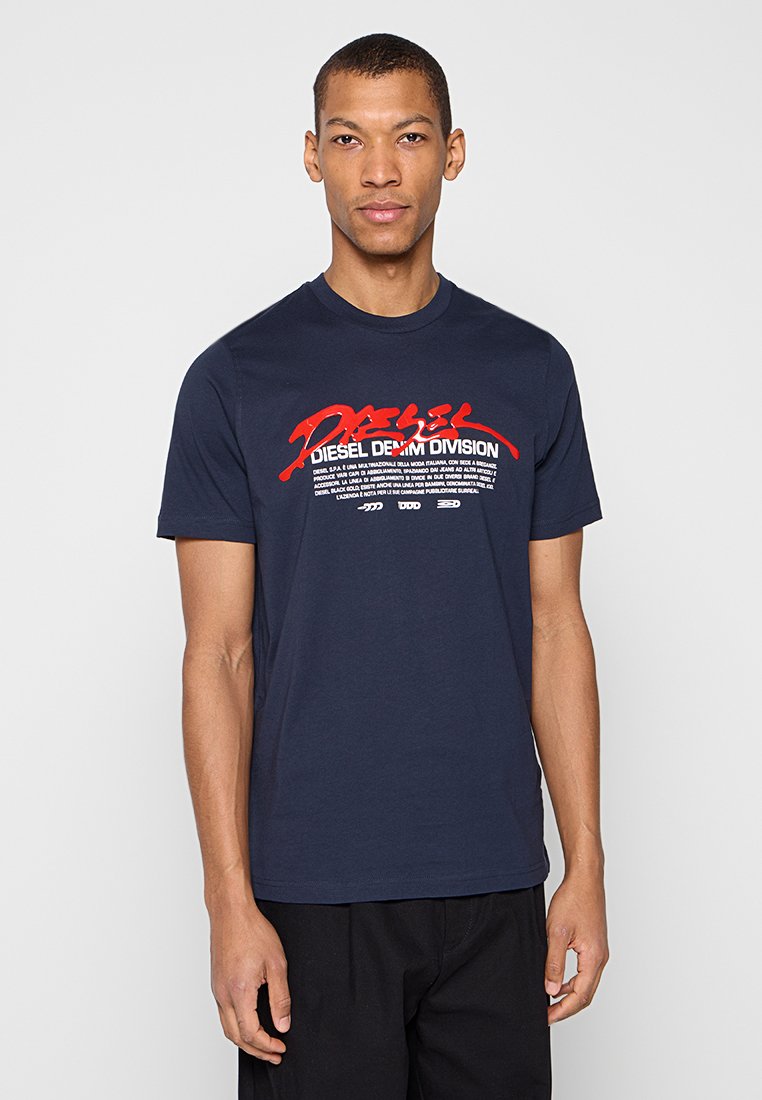 Diesel T-shirt print koningsblauw