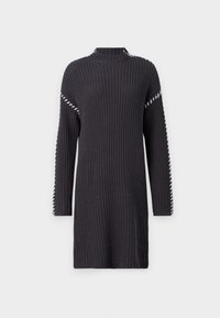 VMNEWCREAM FUNNELNECK DRESS - Obleka/pulover - asphalt/snow white stitch