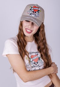 Ed Hardy LOVE-SLOWLY TWILL FRONT - Cap - chinchilla
