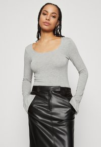 Gina Tricot SOFT TOUCH  - Ilgarankovis viršutinės dalies drabužis - grey melange