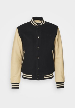 Schott Lederjacke - navy/beige