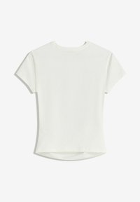 Plain white short-sleeve cotton T-shirt with crew neckline, displayed flat showing back side against a white background.