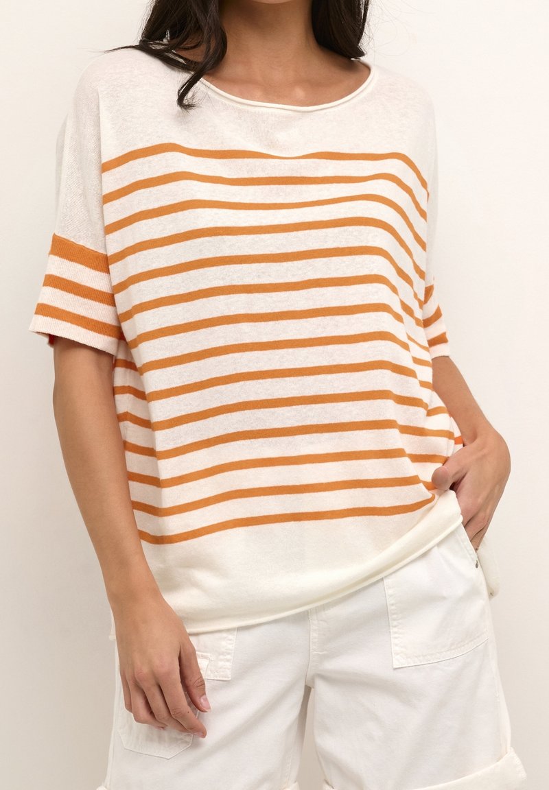 Cream Triko s potiskem - orange