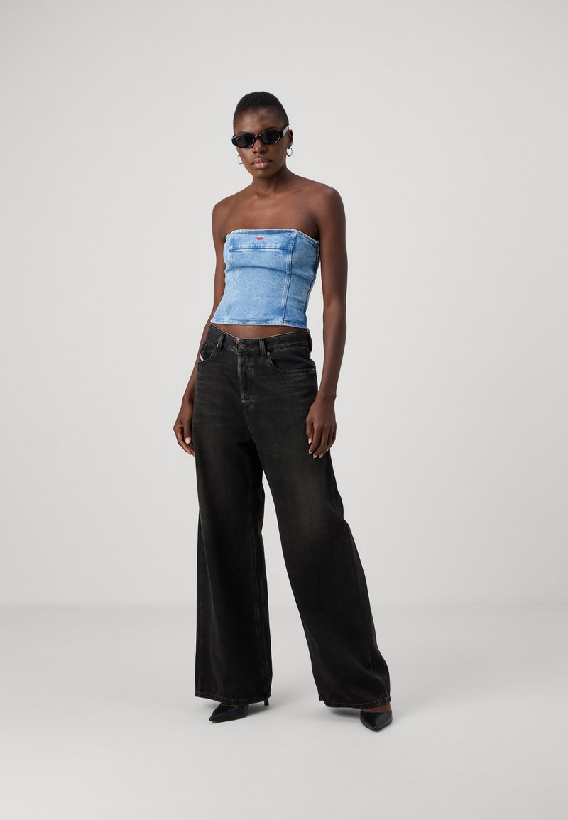 Diesel 1996 D-SIRE - Wide Leg - 02/black denim - Zalando.co.uk