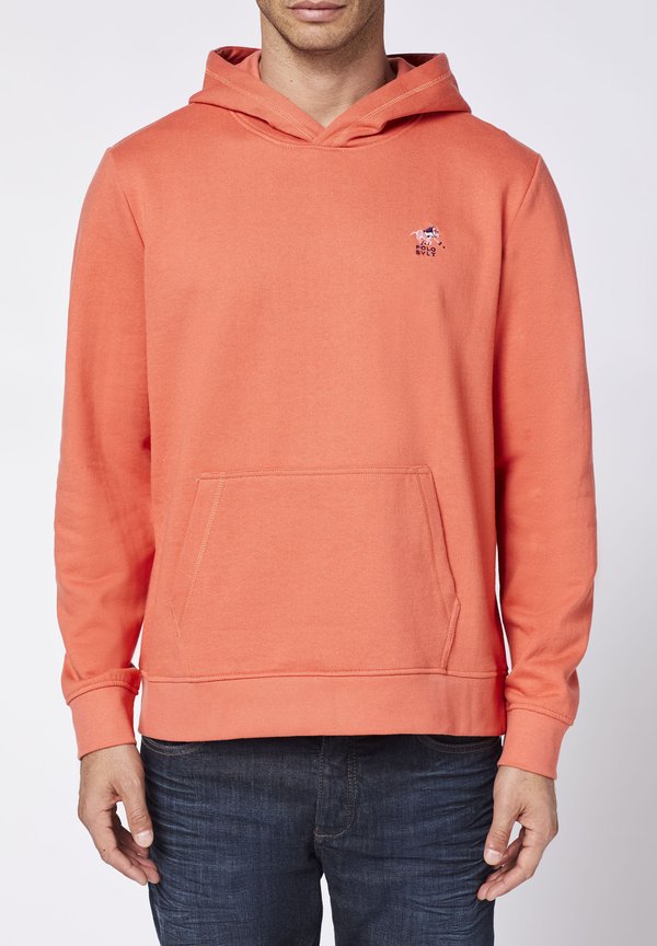 MIT LOGO IN OPTIK - Kapuzenpullover - burnt sienna