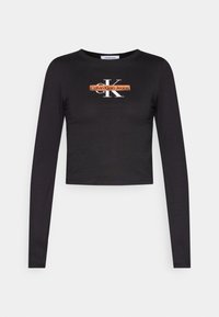 Calvin Klein Jeans SEASONAL MONOLOGO LONG SLEEVE - Camiseta de manga larga - black