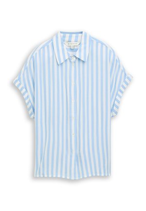 TOM TAILOR, LOOSE FIT BLUSE MIT STREIFEN - Hemdbluse - light fjord blue stripe