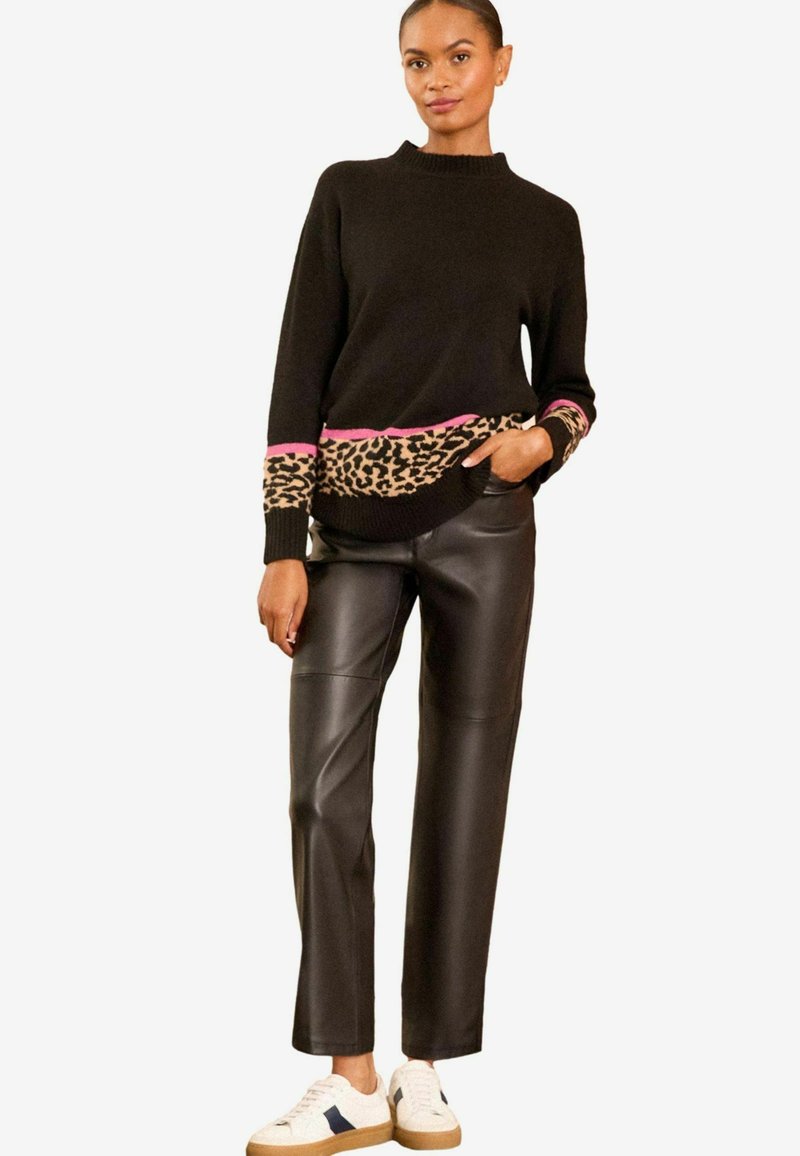 Love & Roses HIGH NECK - Džemperis - black animal colour block