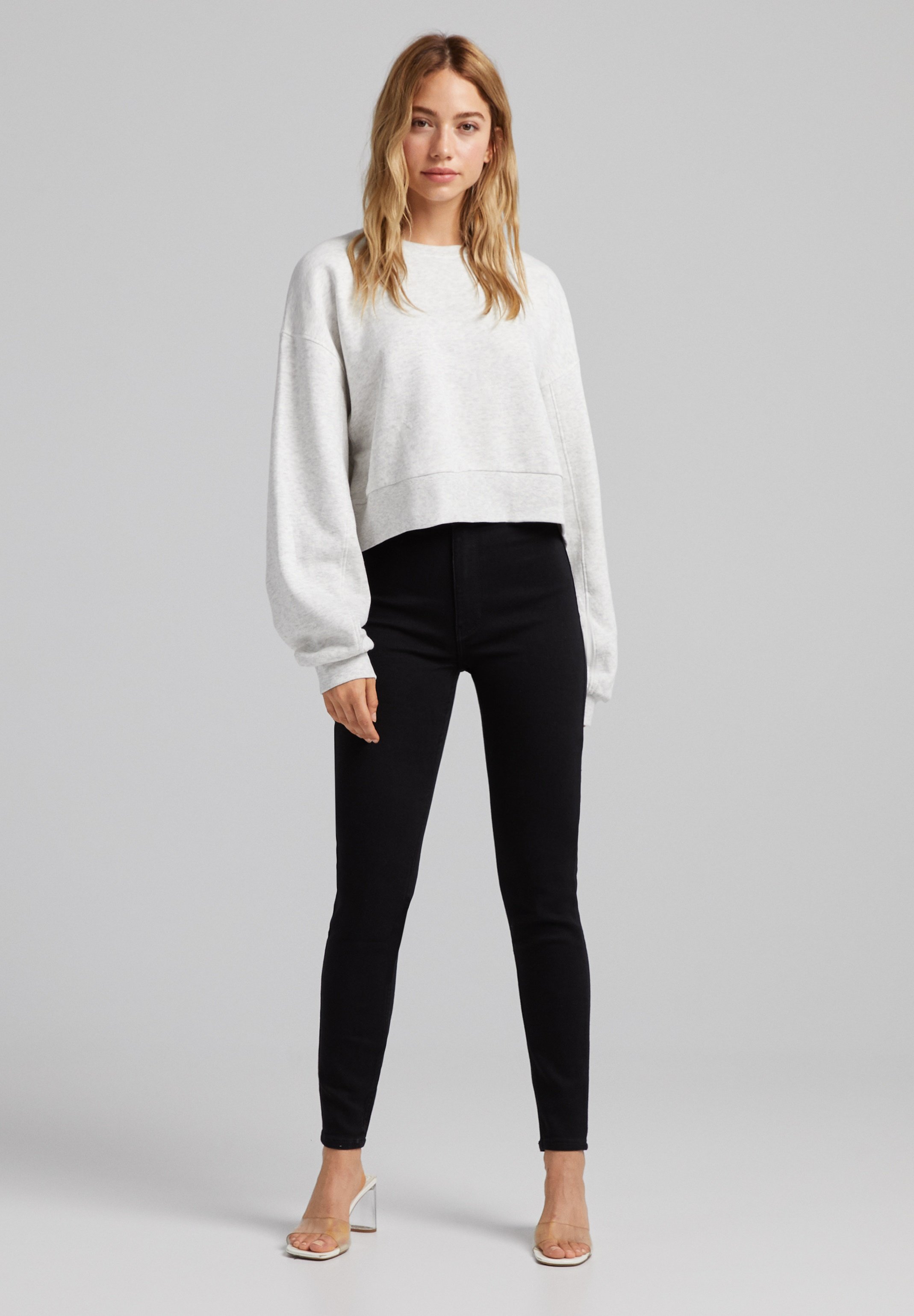 Bershka SUPER HIGH WAIST - Jeans slim fit - black/nero - Zalando.it