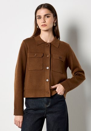 PATCH POCKET - Cardigan - rust