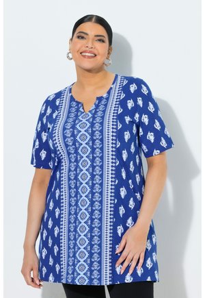 Ulla Popken GEMUSTERT-AUSSCHNITT HALBARM - Tunica - royal blue