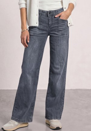 Street One, MID WAIST WIDE LEG LOOSE-FIT JEANS - Coupe large - steel grey washed
