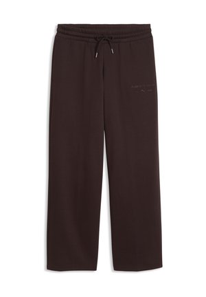 Sorte løstsiddende joggingbukser med elastisk talje og snøre, med lille Puma Sportswear-logo på det øverste venstre lår.