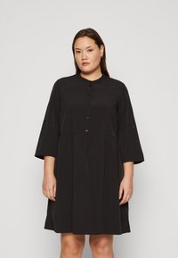 Vero Moda Curve - VMCEVA FOLD UP SHORT DRESS - Srajčna obleka - black Miniaturna slika 1