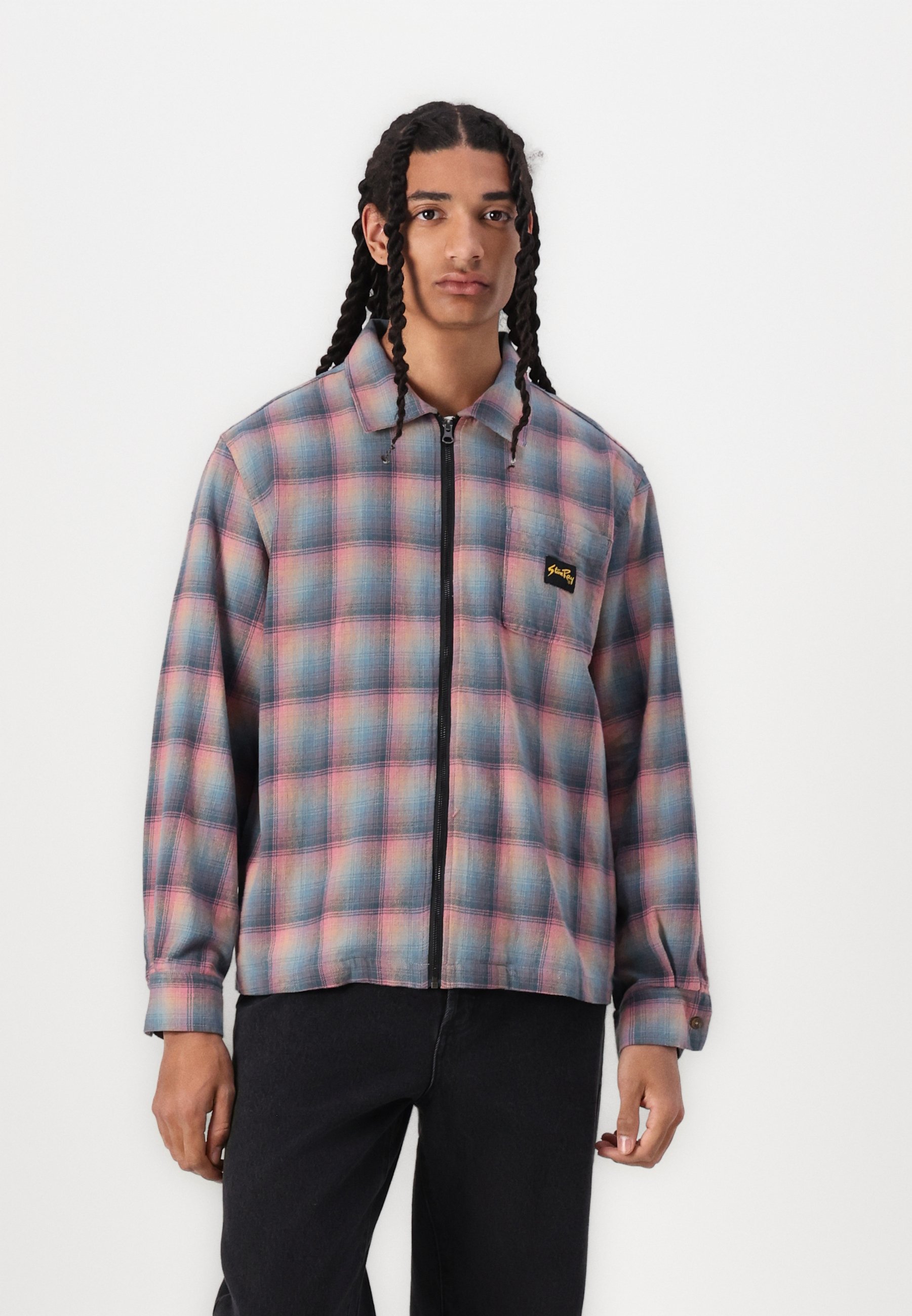 Stan Ray ZIP SHIRT UNISEX - Button-down blouse - pink/teal plaid/pink -  Zalando.co.uk