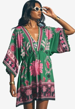 Love & Roses TROPICAL KAFTAN - Denní šaty - green
