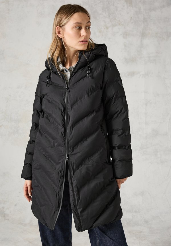 MIT SCHWEISSNÄHTEN - Wintermantel - schwarz