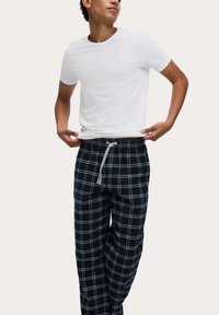 Marks & Spencer CORE CHECK LONG - Pyjamabroek - navy mix