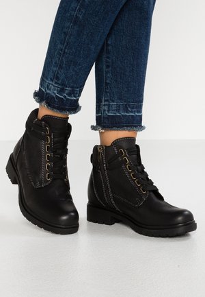 Lace-up ankle boots - black