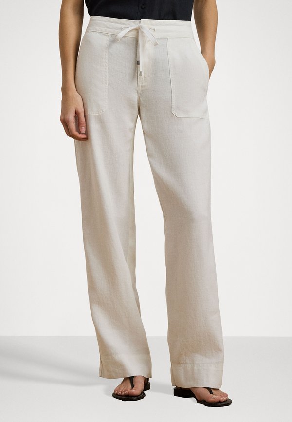 LINEN WIDE LEG PANT - Trousers