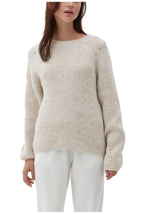 QS MIT AJOURMUSTER - Trui - ecru