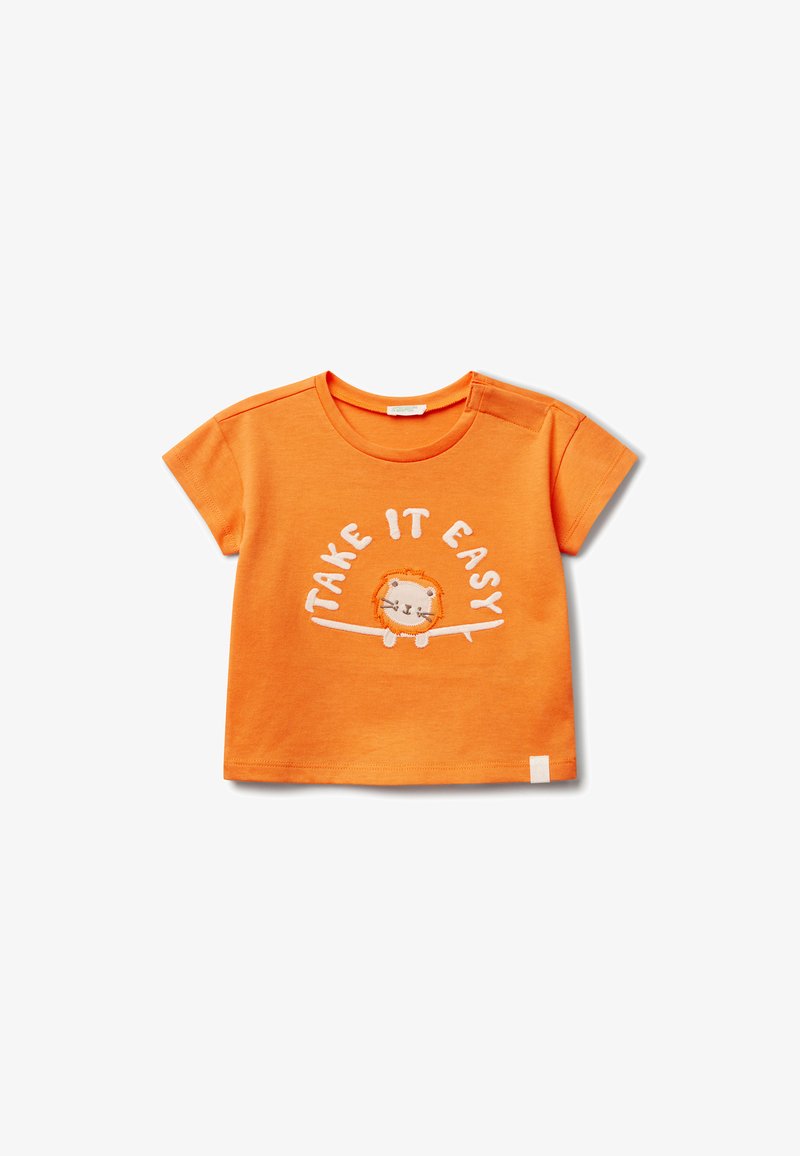 United Colors of Benetton Triko s potiskem - orange