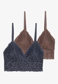 2 PACK - Liemenėlė su trikampio formos kaušeliais - peppercorn/blue