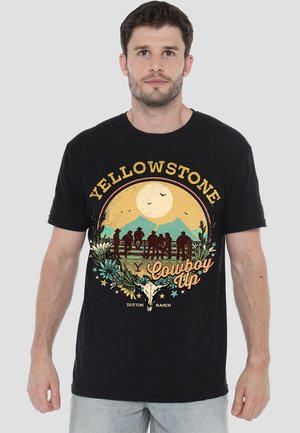 YELLOWSTONE COWBOY UP - Print T-shirt - black