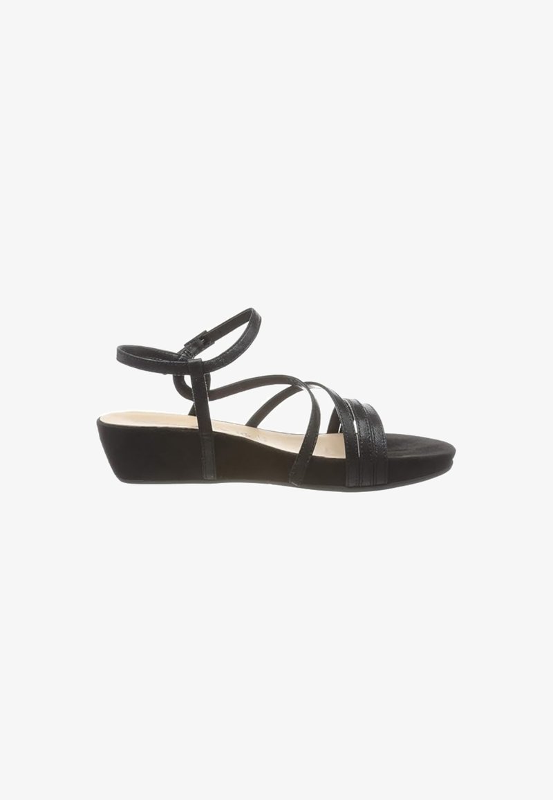 Tamaris Wedge sandals - black metallic