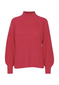 b.young MIT BALLONÄRMELN STEHKRAGEN - Strickpullover - rot