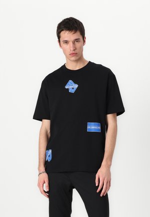 Karl Lagerfeld Jeans RELAXED CUBED TEE - Print T-shirt - black